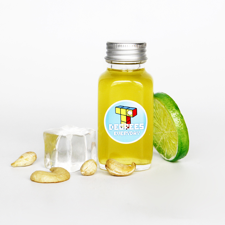 Hot Sale 1 oz 2 oz French Square Shot Juice Beverage Glass Bottle With Plastic Cap for Cold Press Juice