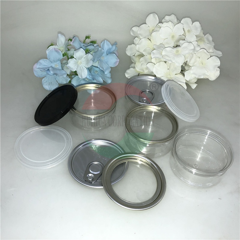 Hot Sale 100ml Plastic Weed Accessories Jars With Clear Peel Off Lid And Cover