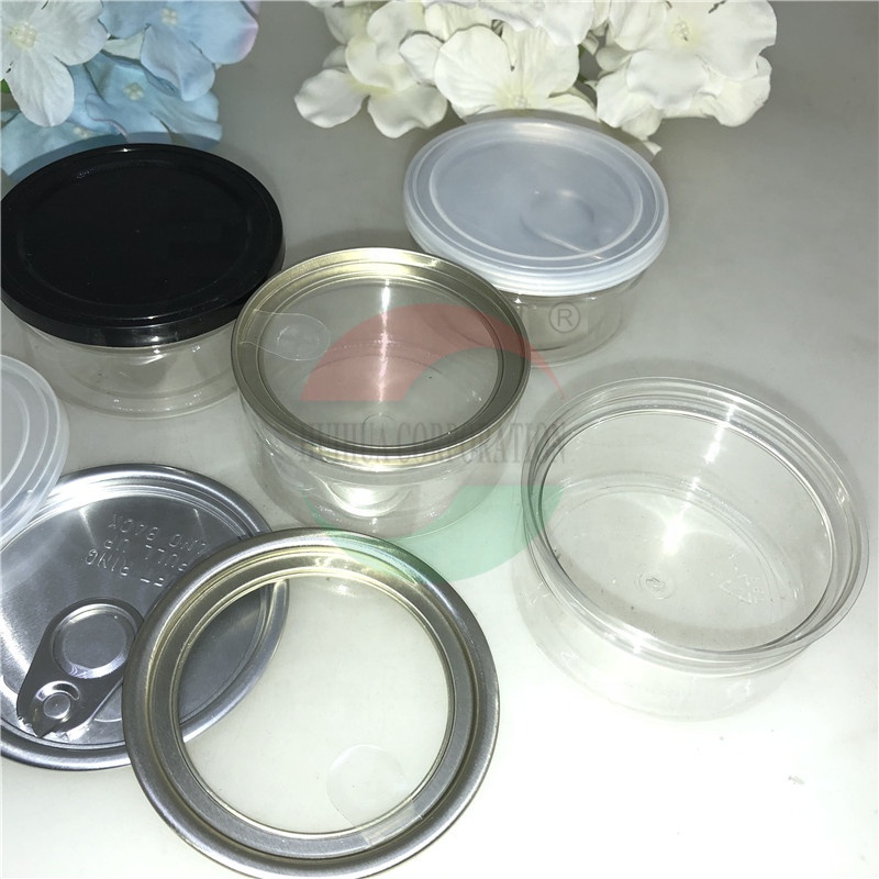 Hot Sale 100ml Plastic Weed Accessories Jars With Clear Peel Off Lid And Cover