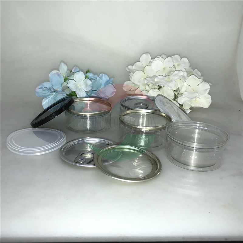 Hot Sale 100ml Plastic Weed Accessories Jars With Clear Peel Off Lid And Cover