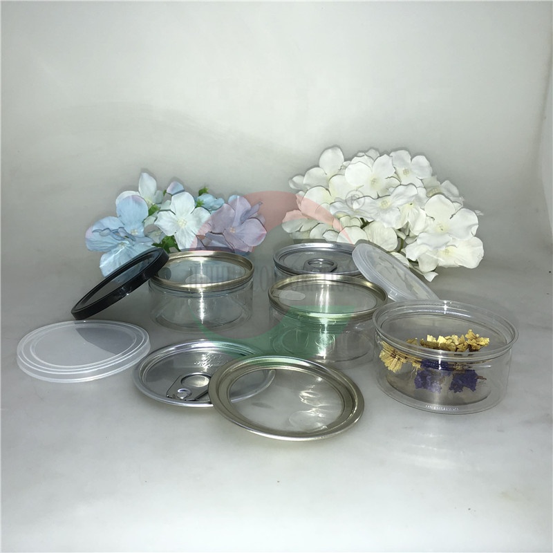 Hot Sale 100ml Transparent PET Plastic Pop Top Bottles Clear Lid