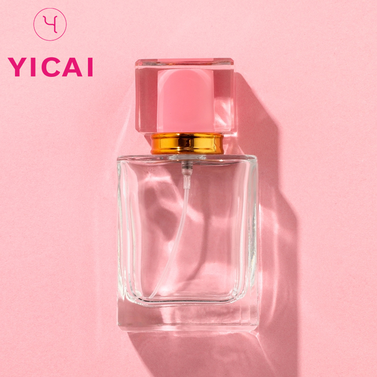 Hot Sale 10ml 15ml 20ml Refillable Rectangle Clear Purple Fashion Spray Perfume Bottle