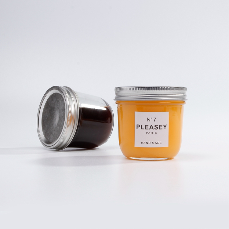 Hot Sale 120ml 250ml 300ml 380ml 480ml 600ml Glass Storage Empty Honey Spice Jar With Metal Lids