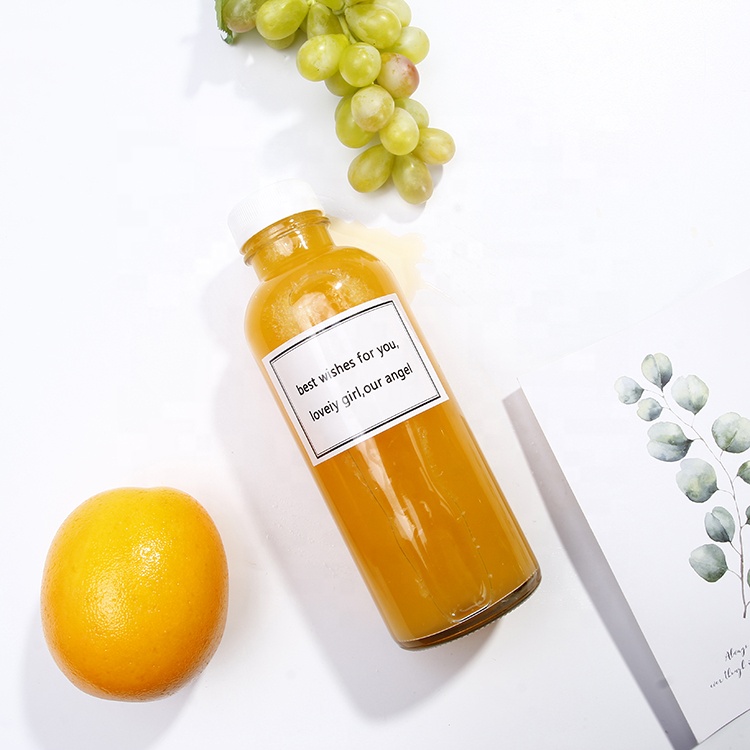 Hot Sale 12oz 500ml Clear Glass Kombucha Bottle With Plastic Or Metal Lid