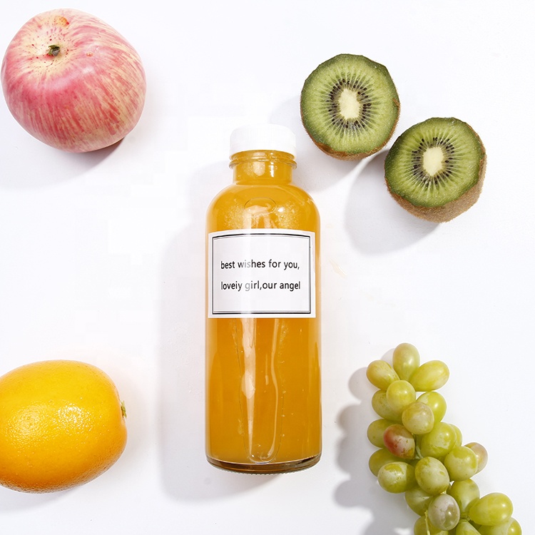 Hot Sale 12oz 500ml Clear Glass Kombucha Bottle With Plastic Or Metal Lid
