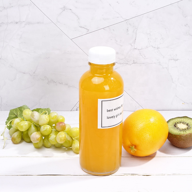 Hot Sale 12oz 500ml Clear Glass Kombucha Bottle With Plastic Or Metal Lid