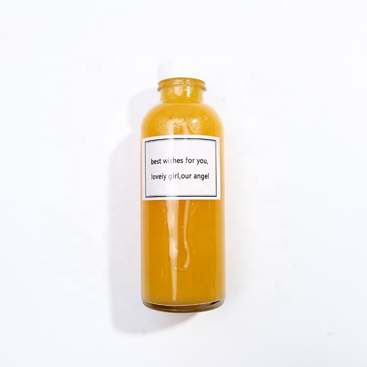 Hot Sale 12oz 500ml Clear Glass Kombucha Bottle With Plastic Or Metal Lid