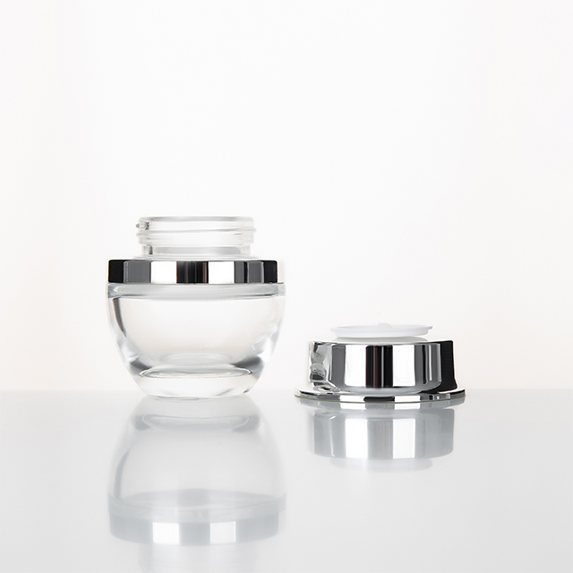 Hot Sale 15g 20g 30g 50g Frosted glass Cosmetic Cream Jar With Aluminum Lid