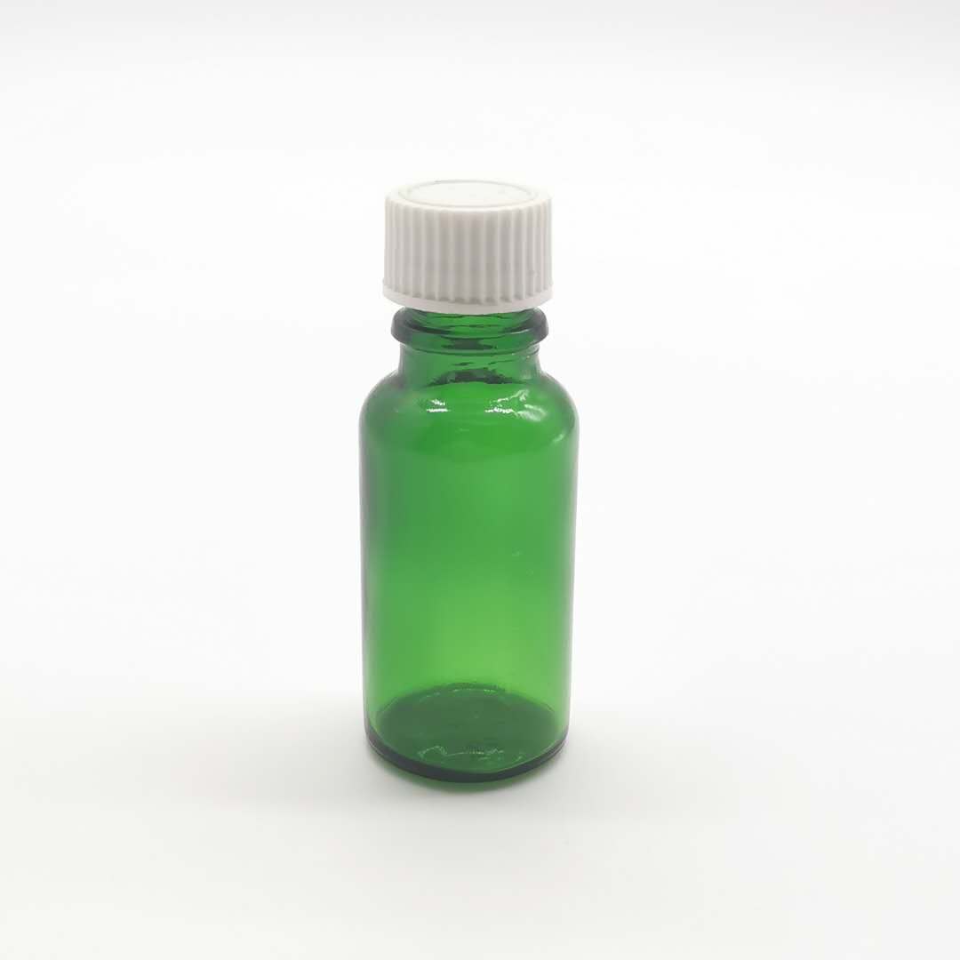 Hot Sale 15ml Plastic Cap Green Glass Essential Oil Bottle