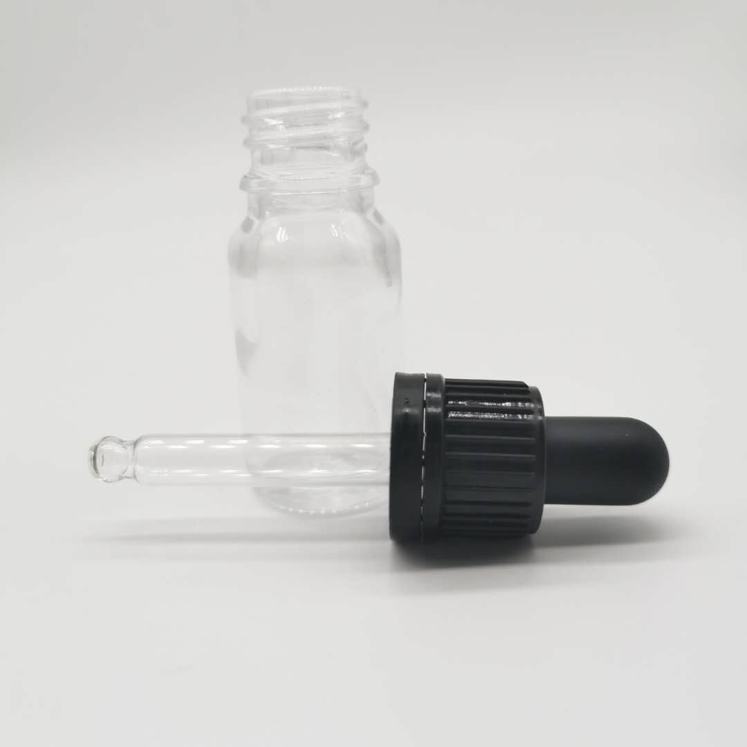 Hot Sale 15ml Plastic Dropper Transparent Glass Essential Oil Bottle