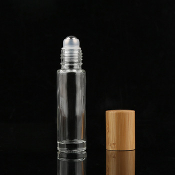 Hot Sale 15ml clear bamboo cosmetic bottle roll on perfume bottle glass bamboo bottle