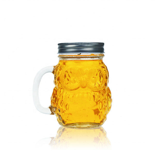 Hot Sale 16OZ 480ML airtight OWL glass mason jar with handle