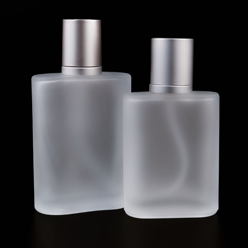 Hot Sale 1oz Luxury 30ml Aluminum Metal Pump Refillable Frosted Mist Spray Rectangle Glass Perfume Bottle Atomizer