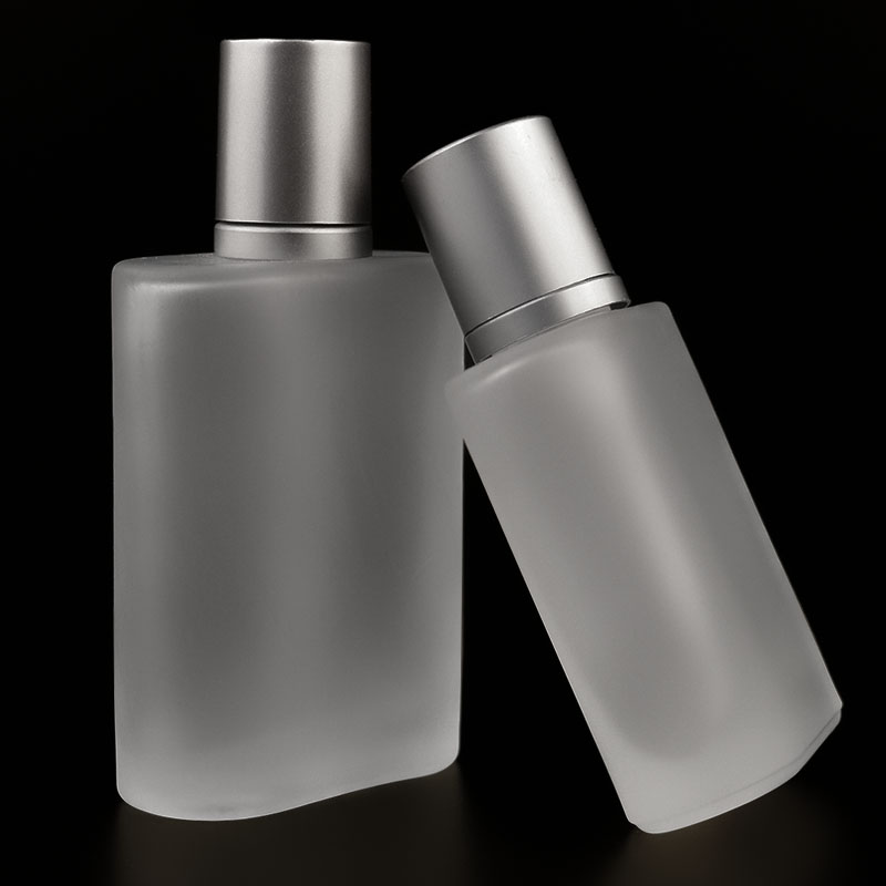 Hot Sale 1oz Luxury 30ml Aluminum Metal Pump Refillable Frosted Mist Spray Rectangle Glass Perfume Bottle Atomizer