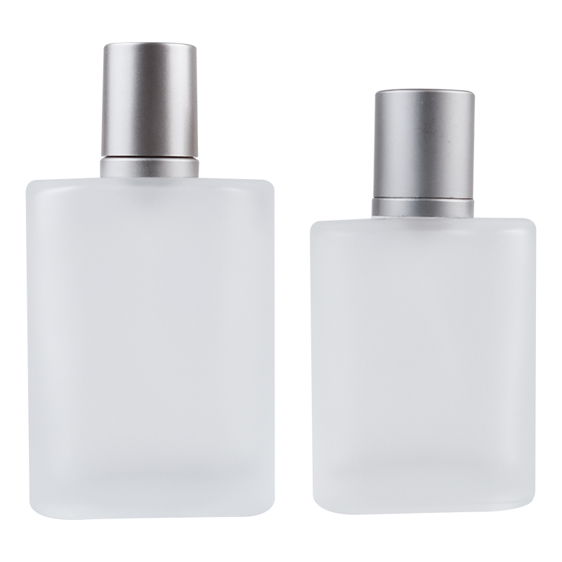 Hot Sale 1oz Luxury 30ml Aluminum Metal Pump Refillable Frosted Mist Spray Rectangle Glass Perfume Bottle Atomizer