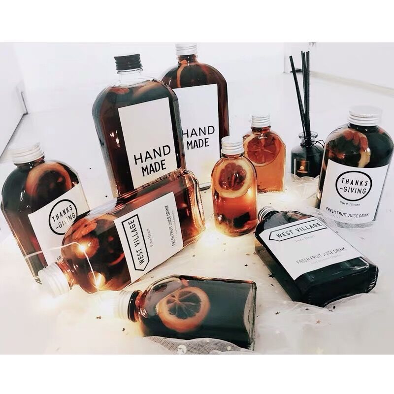 Hot Sale 200ml Glass Bottle For Cold Brew Coffee 100ml Flat Flask Liquor Bottle For Whisky Vodka Custom Logo