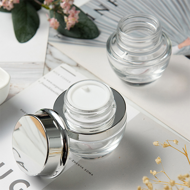Hot Sale 20g 30g 50g Amber glass Cream Jar With Cap