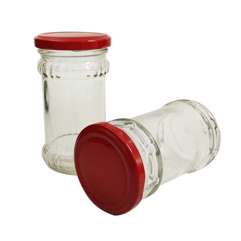 Hot Sale 250ml Clear Food Packaging Honey Jar Glass Jam Jar With Metal Lid