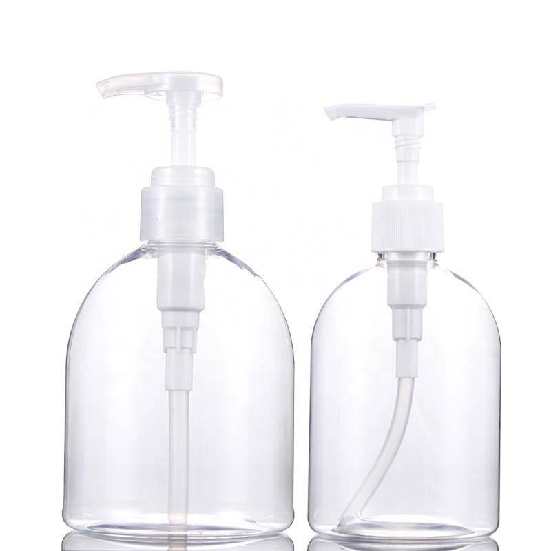 Hot Sale 300ml 500ml PET clear plastic empty hand sanitizer pressure pump bottles