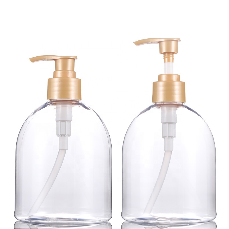 Hot Sale 300ml 500ml PET clear plastic empty hand sanitizer pressure pump bottles
