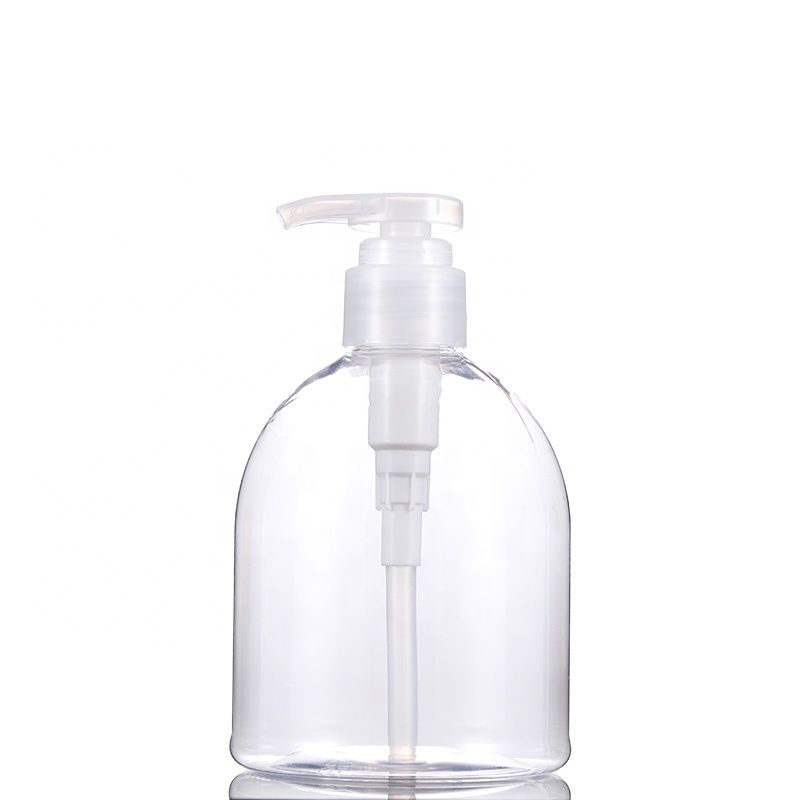 Hot Sale 300ml 500ml PET clear plastic empty hand sanitizer pressure pump bottles