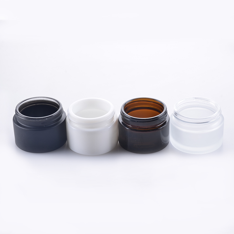 Hot Sale 30g 50g Customized glass jar color with electroplate lid for skin care