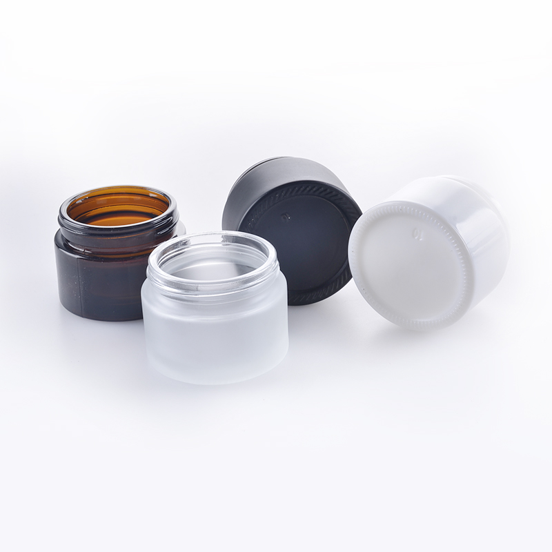 Hot Sale 30g 50g Customized glass jar color with electroplate lid for skin care