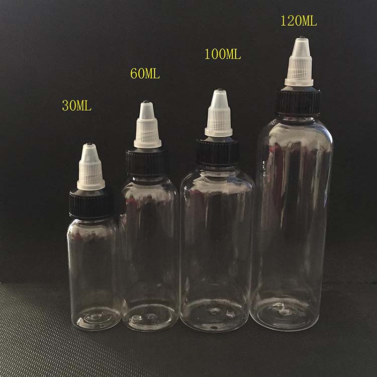 Hot Sale 30ml 60ml 100ml 120ml Pe Pet Squeeze Plastic Dropper Bottle With Twist Top Cap