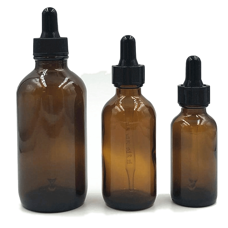 Hot Sale 30ml 60ml 120ml amber boston round glass bottle with glass pipette