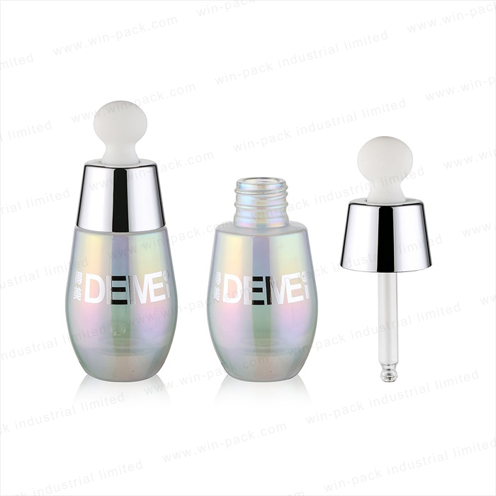 Hot Sale 30ml Luxury UV coating glass dropper lotion bottle with new design for high quality