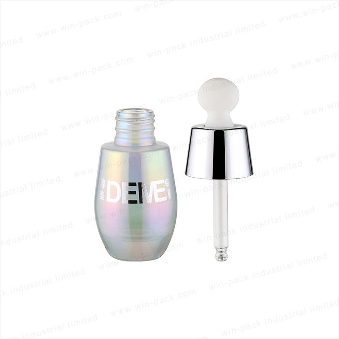 Hot Sale 30ml Luxury UV coating glass dropper lotion bottle with new design for high quality