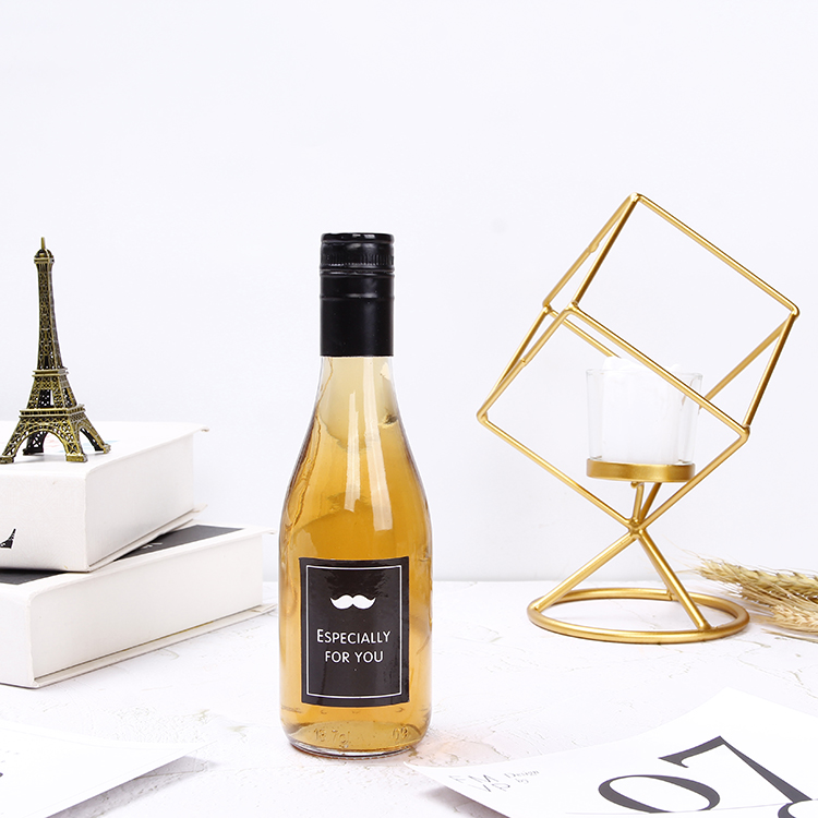 Hot Sale 330 ML Glass Beer Bottle Taper Shape Famous Beverage Glass Bottle With Cap