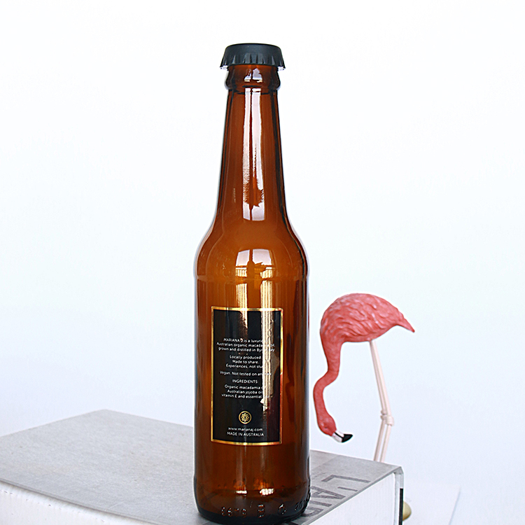 Hot Sale 330ml Amber/Clear Glass Beer Bottle Soda Water Glass Bottle