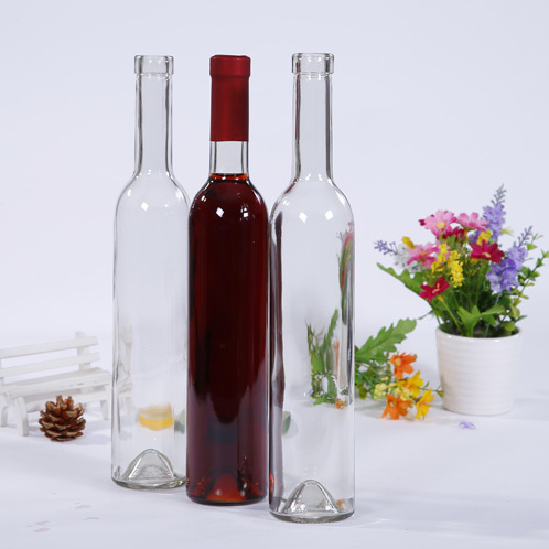 Hot Sale 375ml 500ml 750ml Ice Wine Burgundy Glass Bottle Frosting Transparent Wine Bottle