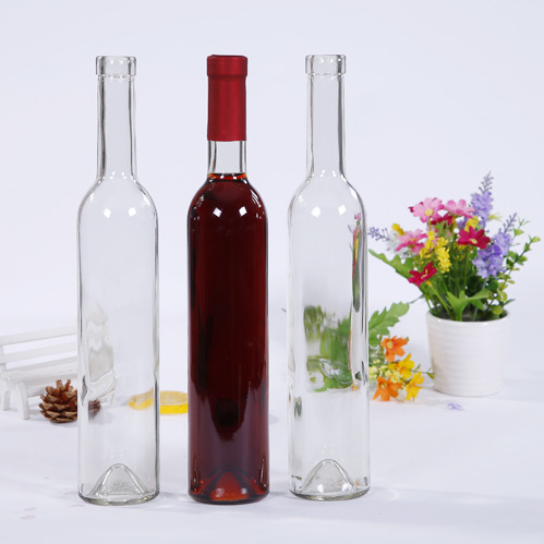 Hot Sale 375ml 500ml 750ml Ice Wine Burgundy Glass Bottle Frosting Transparent Wine Bottle