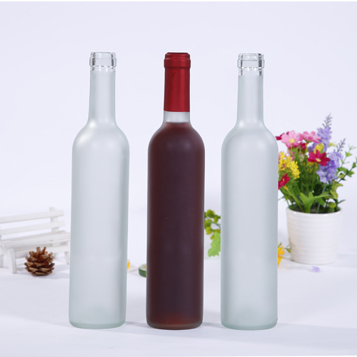 Hot Sale 375ml 500ml 750ml Ice Wine Burgundy Glass Bottle Frosting Transparent Wine Bottle