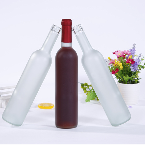 Hot Sale 375ml 500ml 750ml Ice Wine Burgundy Glass Bottle Frosting Transparent Wine Bottle