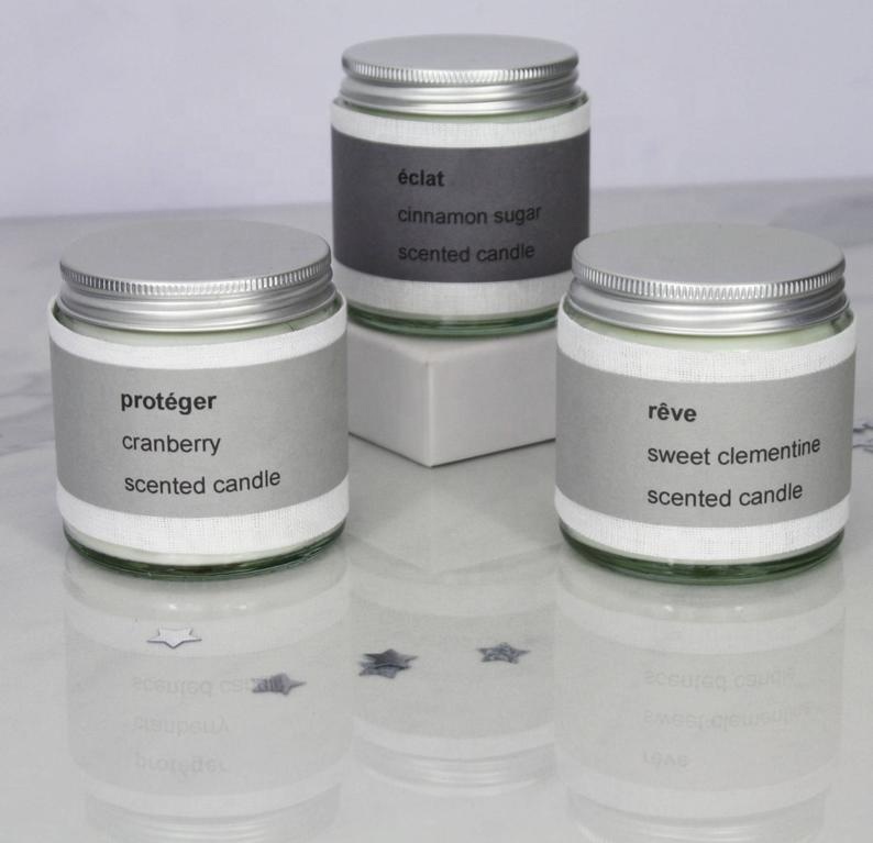 Hot Sale 4oz Amber Glass Candle Jar Tin Lid For Jar Candle