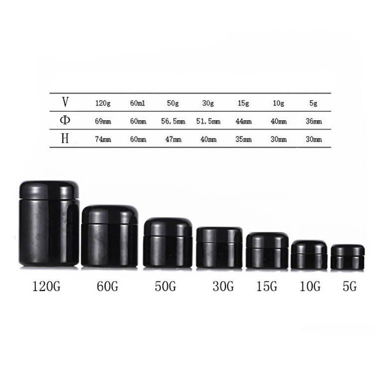 Hot Sale 500ml 1000ml UV Glass Jar/Smell-Proof Ultraviolet Storage Stash Jar Container/Tall Large Black Weed containers
