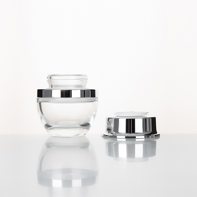 Hot Sale 50g Clear Plastic Cream Jar With Aluminum Cap