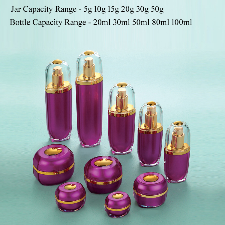 Hot Sale 5g 10g 15g 20g 30g 50g Capacity Acrylic Cosmetic Package Golden Cream Jar
