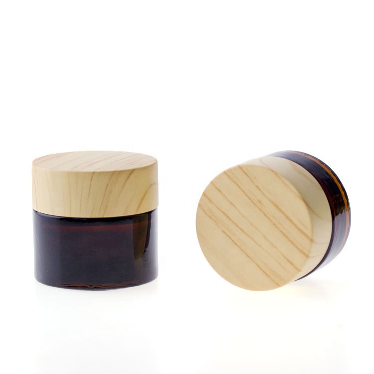 Hot Sale 5g 10g 30g 50g Amber Jar Glass Cosmetic Container for Cream