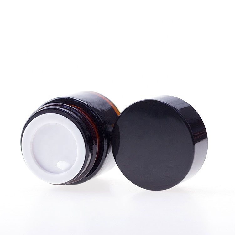 Hot Sale 5g 10g 30g 50g Amber Jar Glass Cosmetic Container for Cream