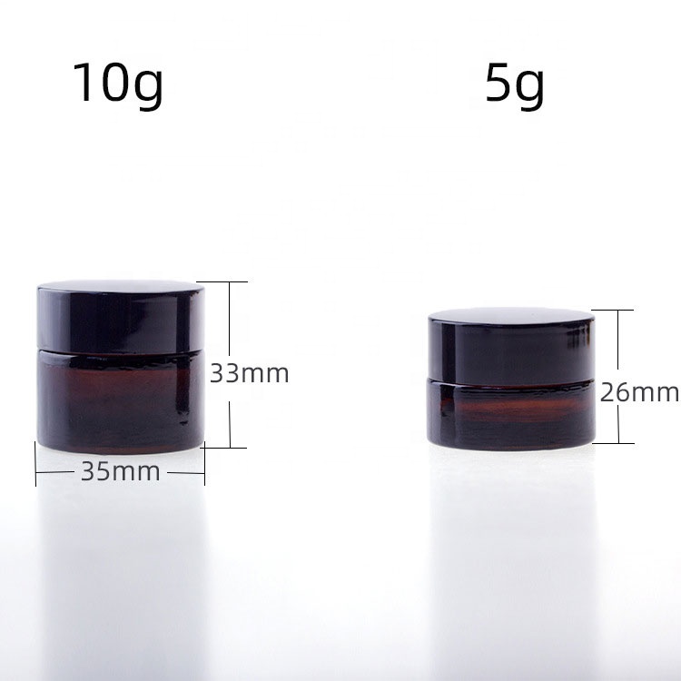Hot Sale 5g 10g 30g 50g Amber Jar Glass Cosmetic Container for Cream