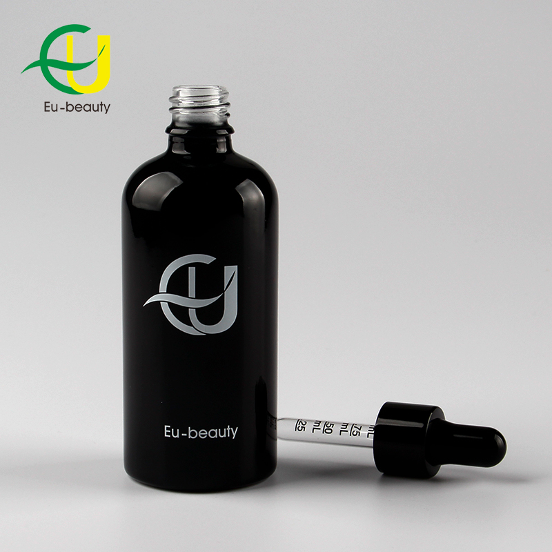 Hot Sale 5ml 15ml 20ml 30ml 50ml Black Essential Oil Bottles 30 100ml Glass Vial Bottle With Dropper 10ml/