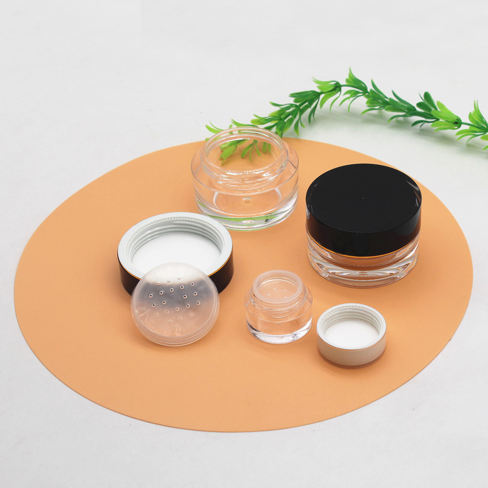 Hot Sale 80g Round Acrylic Clear Loose Powder Jar with Sifter