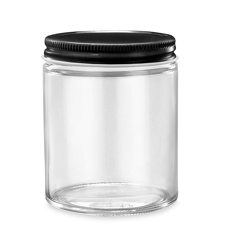 Hot Sale 9oz Metal Closure Round Empty Honey Glass Storage Jar For Candle Making