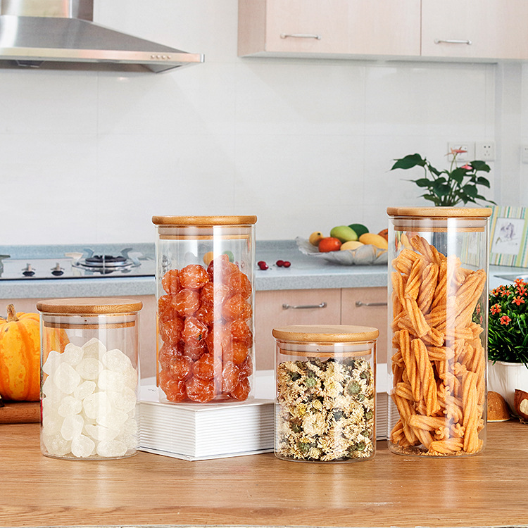 Hot Sale A Variety Of Sizes Large Storage Containers Powder Storage Container With Bamboo Lid
