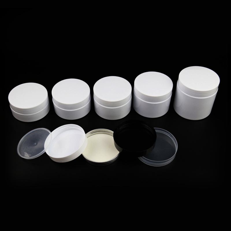 Hot Sale Aluminium Lid Round Clear white Container Food Grade 100ml 200ml 300ml 400ml PET Plastic Food jar