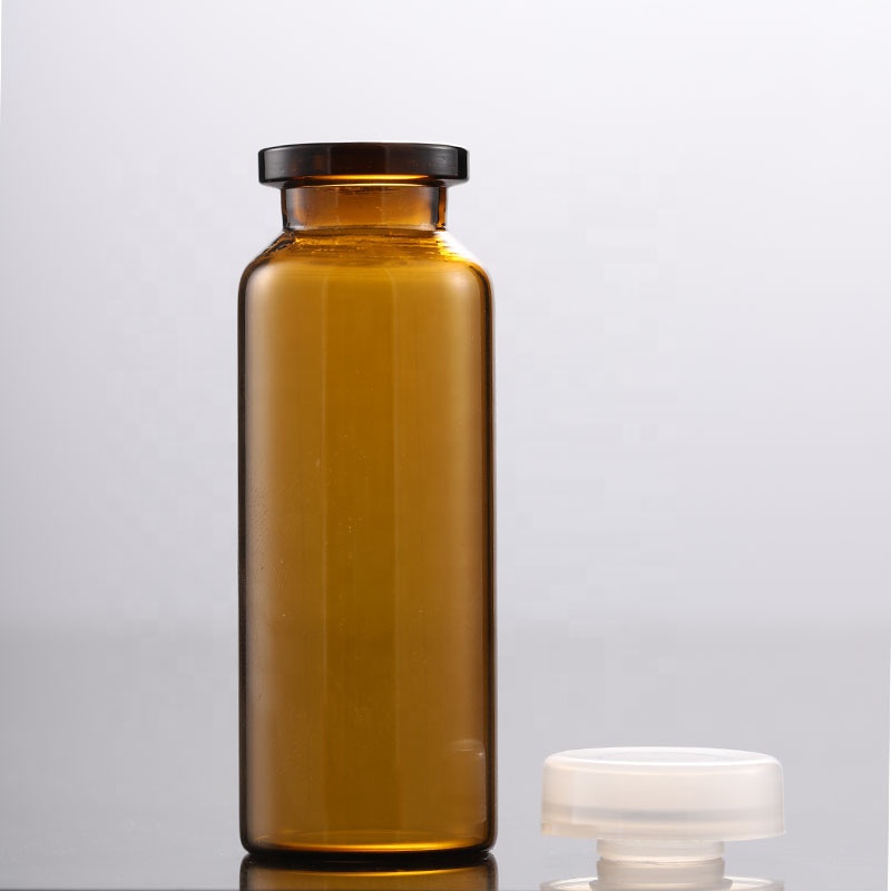 Hot Sale Amber Injection Vial 3CC Medicine Glass Bottle With Clear White Cap